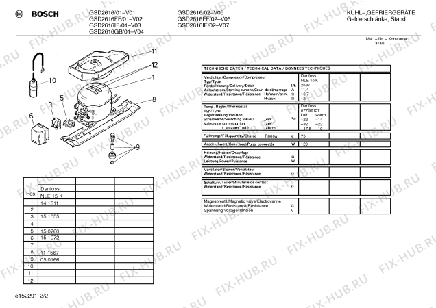 Взрыв-схема холодильника Bosch GSD2616 - Схема узла 02