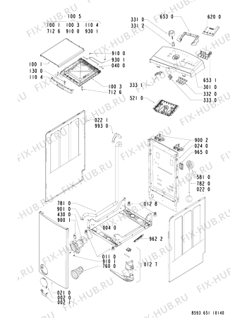 Схема №1 AWE 6514 с изображением Декоративная панель для стиралки Whirlpool 481245217786