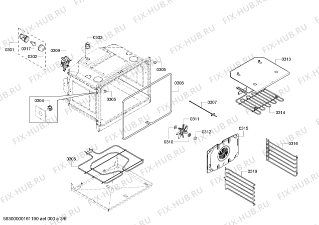 Схема №3 HBN3450UC с изображением Модуль управления для электропечи Bosch 00657430