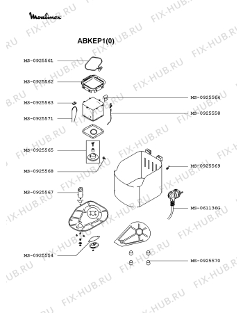 Взрыв-схема хлебопечки Moulinex ABKEP1(0) - Схема узла UP002231.4P2