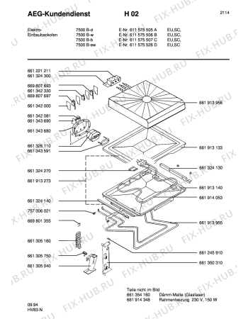 Взрыв-схема плиты (духовки) Aeg COMP. 7500B-B - Схема узла Section3