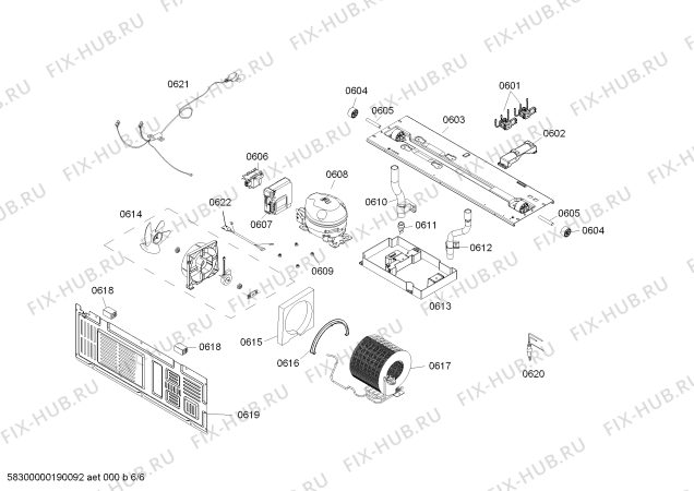 Схема №1 KMF40SA20R Bosch с изображением Ящик для холодильной камеры Bosch 00741625