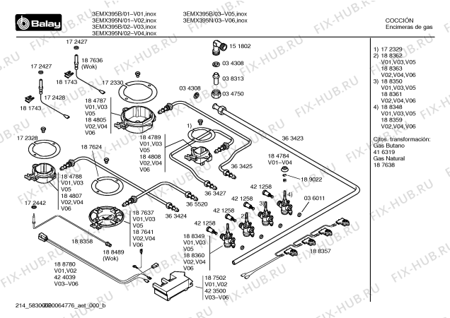 Взрыв-схема плиты (духовки) Balay 3EMX395N - Схема узла 02