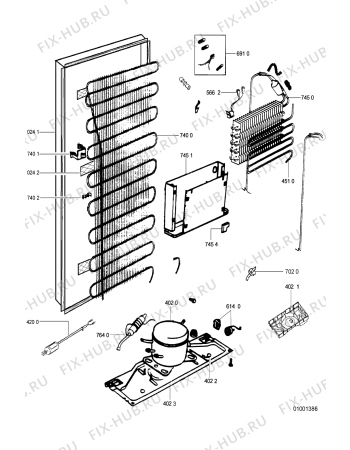 Взрыв-схема холодильника Whirlpool WBM 482/1 - Схема узла