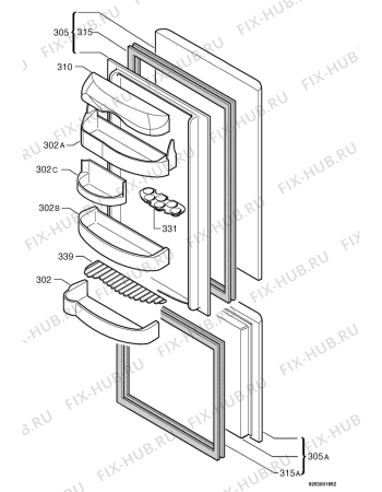 Взрыв-схема холодильника Marijnen CM2863DB - Схема узла Door 003