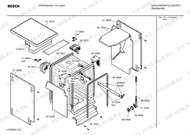 Схема №1 SRS5302, Sportline с изображением Инструкция по эксплуатации для электропосудомоечной машины Bosch 00526813