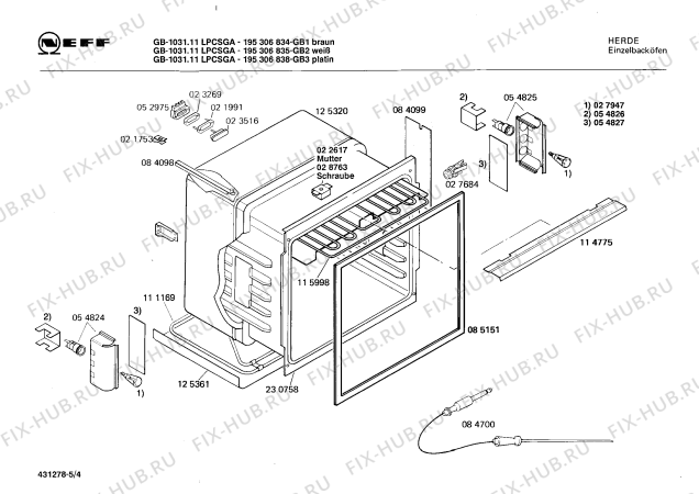 Схема №1 195302535 GB-1031.11LPCSGA с изображением Индикатор для плиты (духовки) Bosch 00115999