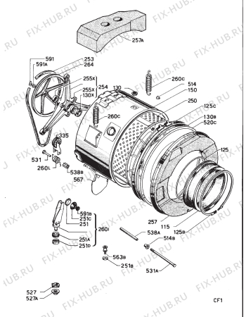 Взрыв-схема стиральной машины Castor CX9464WAT. - Схема узла Functional parts 267