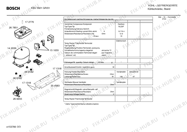 Взрыв-схема холодильника Bosch KSU3921GR - Схема узла 03