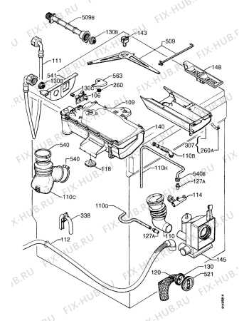 Взрыв-схема стиральной машины Electrolux EW1522F - Схема узла Water equipment