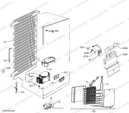 Взрыв-схема холодильника Electrolux ENC2858AOW - Схема узла Cooling system 017
