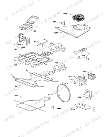 Взрыв-схема плиты (духовки) Electrolux EHSL6 SW/SP - Схема узла Electrical equipment 268