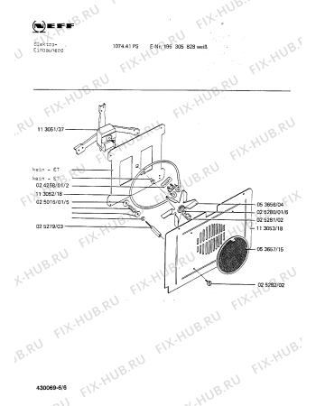 Взрыв-схема плиты (духовки) Neff 195305828 1074.41PS - Схема узла 06