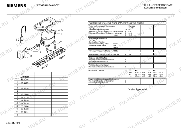 Схема №1 KD40R423ME с изображением Инструкция по эксплуатации для холодильника Siemens 00588120