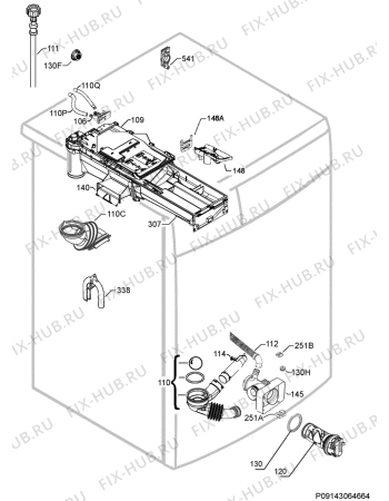 Взрыв-схема стиральной машины Rex Electrolux RWF128212W - Схема узла Hydraulic System 272