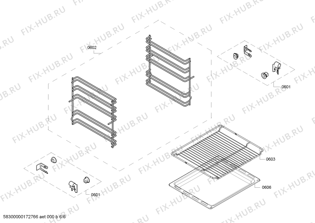 Взрыв-схема плиты (духовки) Bosch HCE744263R - Схема узла 06