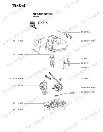 Взрыв-схема мясорубки Tefal NE610138/350 - Схема узла TP004927.7P4