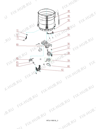 Схема №3 WTLA 1600 SL с изображением Электромотор для стиральной машины Whirlpool 482000022517