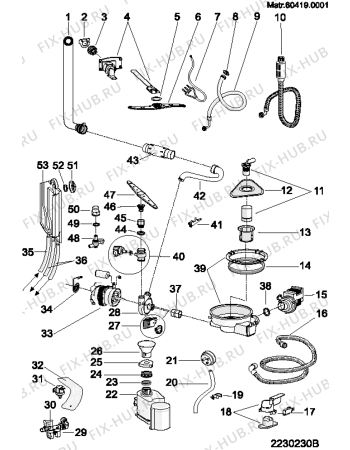 Взрыв-схема посудомоечной машины Ariston LV460ABKC (F040640) - Схема узла
