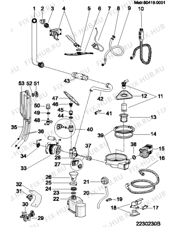 Взрыв-схема посудомоечной машины Indesit LV465AIXCHA (F060360) - Схема узла