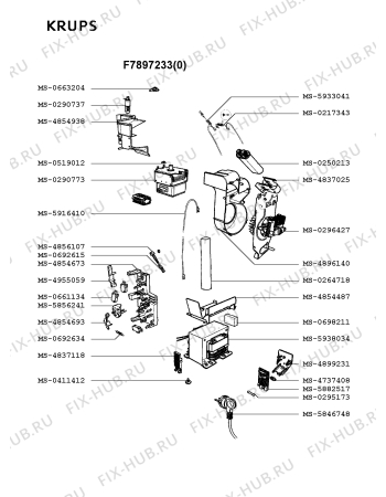 Взрыв-схема микроволновой печи Krups F7897233(0) - Схема узла KP002342.0P3