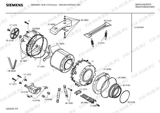 Взрыв-схема стиральной машины Siemens WXLM1470FN Siwamat XLM 1470 furore - Схема узла 03