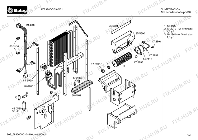 Схема №1 3XP3800Q Balay Coolstar с изображением Шланг для сплит-системы Bosch 00441119