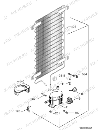 Взрыв-схема холодильника Kuppersbusch EWKR1220Z2 - Схема узла Cooling system 017