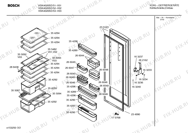 Взрыв-схема холодильника Bosch KSK4020SD - Схема узла 02