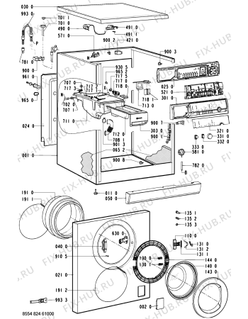 Схема №1 WAG 5570 с изображением Обшивка для стиралки Whirlpool 481245214798