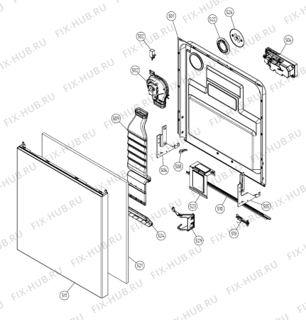 Взрыв-схема посудомоечной машины Gorenje DW 140W UK   -White FS (900001364, DW20.5) - Схема узла 05