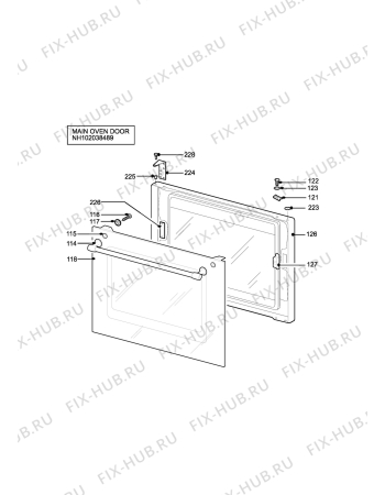 Взрыв-схема плиты (духовки) Tricity Bendix DSIE456SV - Схема узла H10 Main Oven Door (large)