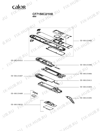 Схема №1 CF7150M4/1H0 с изображением Нагревательный элемент для фена Rowenta CS-00115386