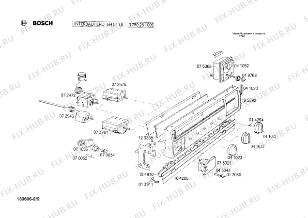 Взрыв-схема плиты (духовки) Bosch 0750281005 EH54UL - Схема узла 02