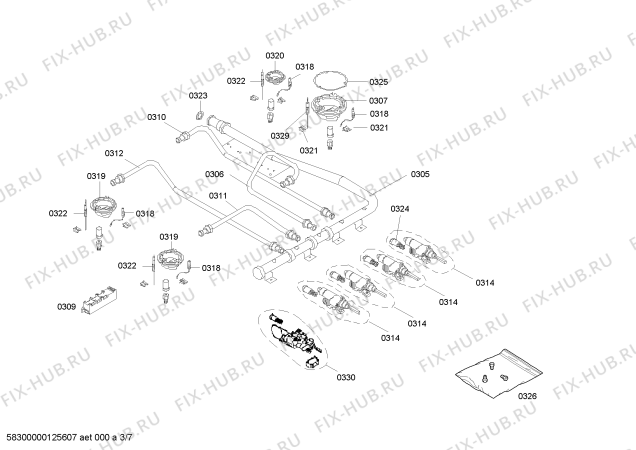 Схема №1 HSF123020H с изображением Изоляция для плиты (духовки) Bosch 00666842