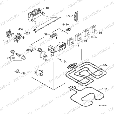 Взрыв-схема плиты (духовки) Privileg 010085_60956 - Схема узла Electrical equipment 268