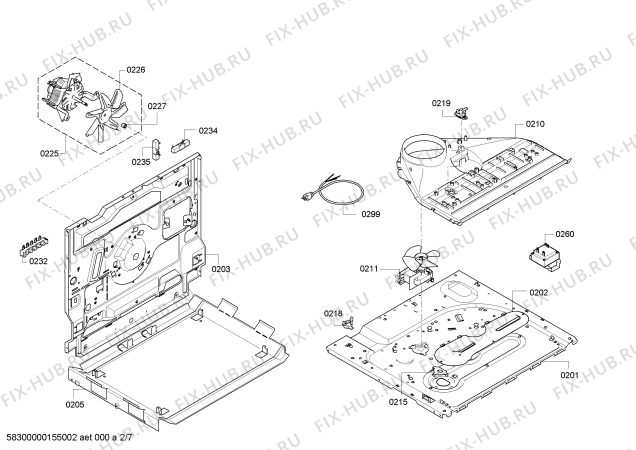 Схема №1 HCE764320V с изображением Кабель для духового шкафа Bosch 00622796