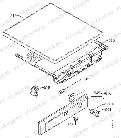 Взрыв-схема стиральной машины Zanussi FLS1186W - Схема узла Command panel 037