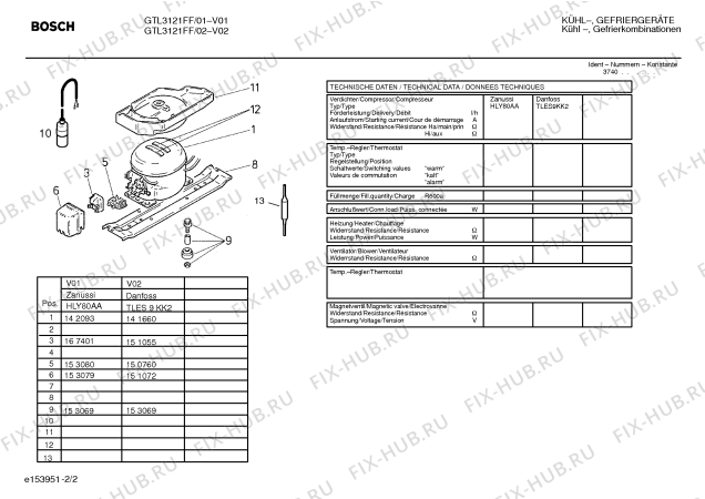 Взрыв-схема холодильника Bosch GTL3121FF - Схема узла 02