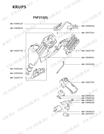 Схема №2 FNF211(0) с изображением Часть корпуса для электрокофеварки Krups MS-0926297