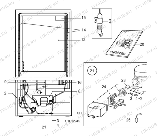 Взрыв-схема холодильника Electrolux ER8301C - Схема узла C10 Cold, users manual