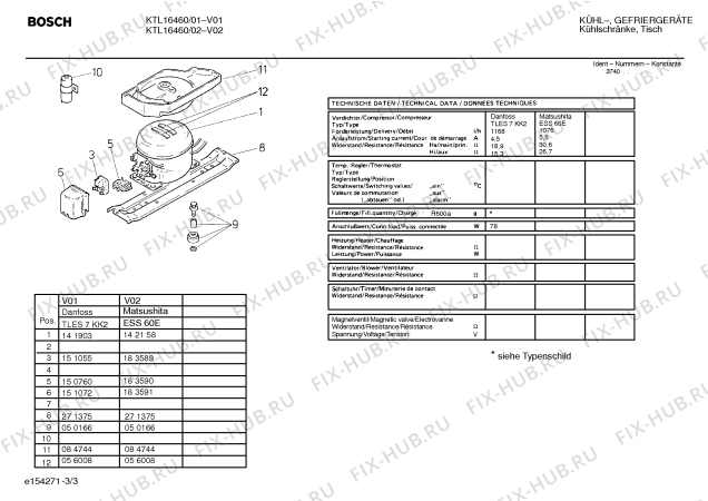 Взрыв-схема холодильника Bosch KTL16460 - Схема узла 03