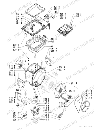 Взрыв-схема стиральной машины Whirlpool AWA 5068 - Схема узла