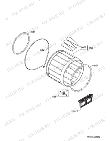 Взрыв-схема сушильной машины Electrolux EW8HS259SP - Схема узла Functional parts 267