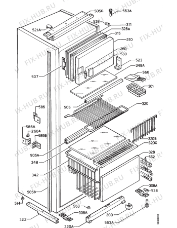 Взрыв-схема холодильника Electrolux ER3135I - Схема узла Housing 001