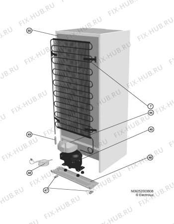 Взрыв-схема холодильника Zanussi ZRB23O - Схема узла Cooling system 017