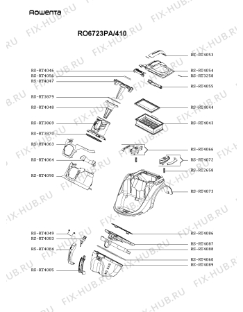 Схема №1 RO6723PB/410 с изображением Пружинка для мини-пылесоса Rowenta RS-RT4049