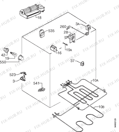 Взрыв-схема плиты (духовки) Rex FNT10CM - Схема узла Electrical equipment 268