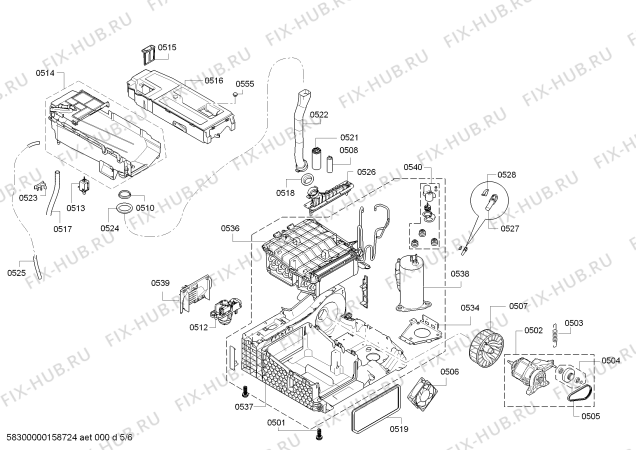 Схема №1 WT48Y701 iQ800 selfCleaning Condenser с изображением Элемент корпуса Bosch 00707070