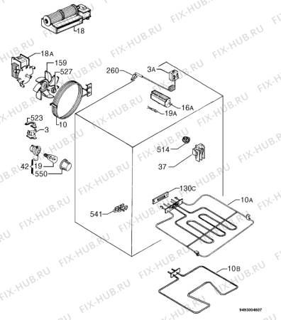 Взрыв-схема плиты (духовки) Privileg 331709_8535 - Схема узла Electrical equipment 268